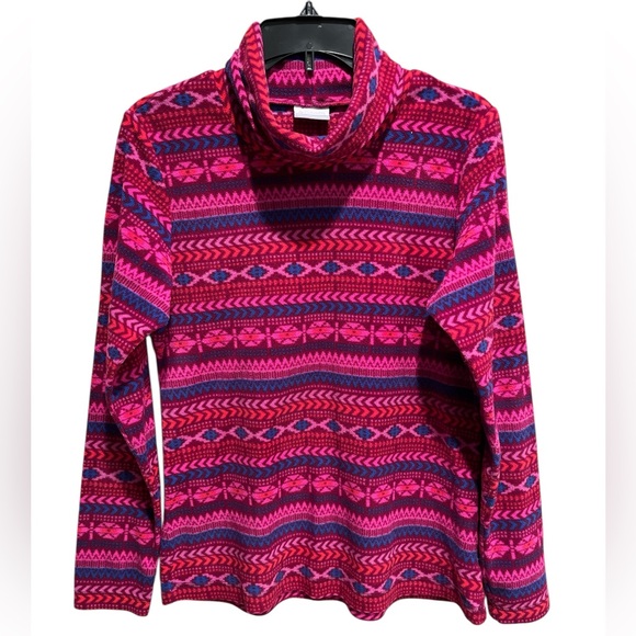 Columbia Sweaters - Columbia Glacial Fleece Cowl Neck Pullover Aztec Print Pink/Purple Medium